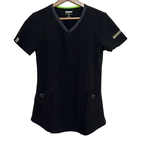 Scrub Tops Woman’s Size XS Bundle of Two Black Blue Antimicrobial ScrubStar - Picture 2 of 15